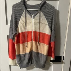 Colorful Striped Hoodie Sweater